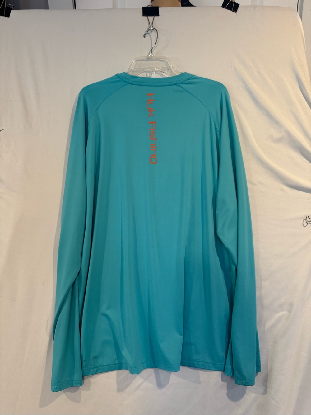 Huk Fishing Aqua Turquoise Teal light blue orange Graphic   Long sleeve Tee XXL - Picture 9 of 12